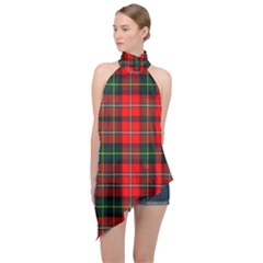 Boyd Modern Tartan 2 Halter Asymmetric Satin Top by tartantotartansred