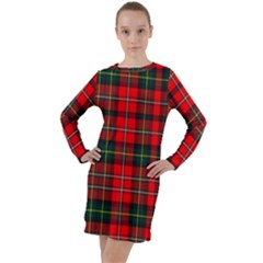 Boyd Modern Tartan 2 Long Sleeve Hoodie Dress by tartantotartansred