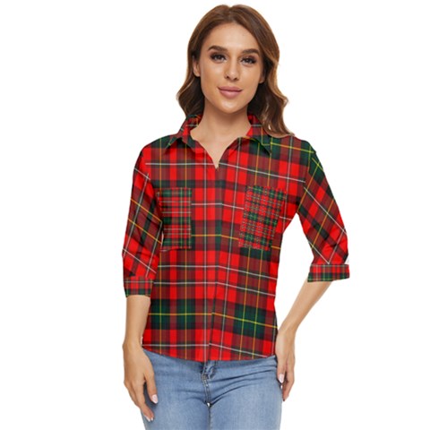 Boyd Modern Tartan 2 Women s Quarter Sleeve Pocket Shirt by tartantotartansred