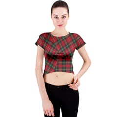 Boyd Modern Tartan Crew Neck Crop Top by tartantotartansred