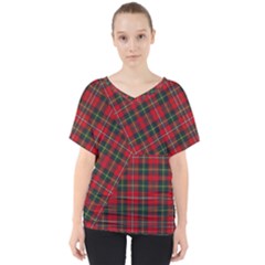 Boyd Modern Tartan V-neck Dolman Drape Top by tartantotartansred