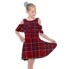 Brodie Clan Tartan 2 Kids  Shoulder Cutout Chiffon Dress by tartantotartansred