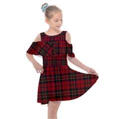 Brodie Clan Tartan Kids  Shoulder Cutout Chiffon Dress by tartantotartansred