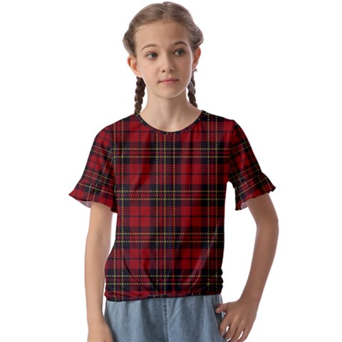 Brodie Clan Tartan Kids  Cuff Sleeve Scrunch Bottom Tee by tartantotartansred