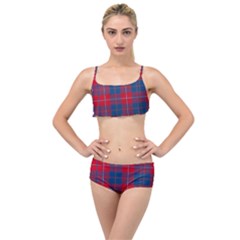 Galloway Red Modern Tartan Layered Top Bikini Set by tartantotartansred