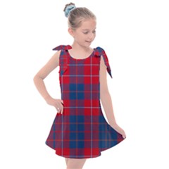 Galloway Red Modern Tartan Kids  Tie Up Tunic Dress by tartantotartansred