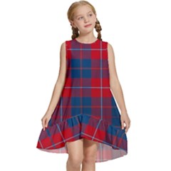 Galloway Red Modern Tartan Kids  Frill Swing Dress by tartantotartansred