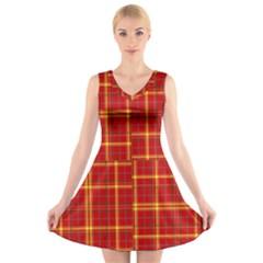 Tartan And Plaid 10 V-neck Sleeveless Dress by tartantotartansreddesign