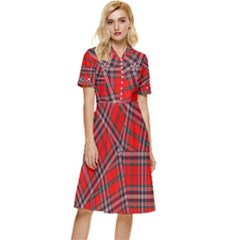 Macfarlane Modern Heavy Tartan Button Top Knee Length Dress by tartantotartansallreddesigns