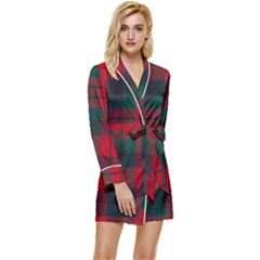 Macduff Modern Tartan Long Sleeve Satin Robe by tartantotartansallreddesigns