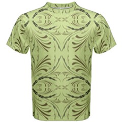 Floral Folk Damask Pattern Fantasy Flowers  Men s Cotton Tee by Eskimos