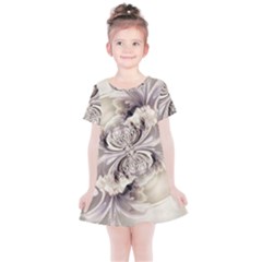 Fractal Feathers Kids  Simple Cotton Dress by MRNStudios