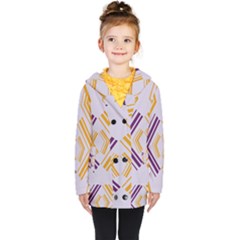 Abstract Geometric Design    Kids  Double Breasted Button Coat by Eskimos