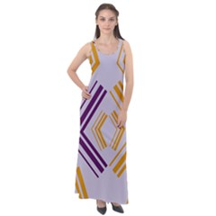 Abstract Geometric Design    Sleeveless Velour Maxi Dress by Eskimos