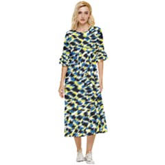 Digital Animal  Print Double Cuff Midi Dress by Sparkle