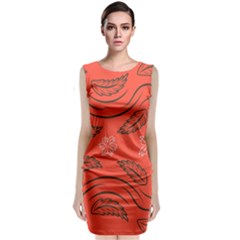 Folk Flowers Print Floral Pattern Ethnic Art Classic Sleeveless Midi Dress by Eskimos