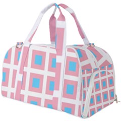 Trans Flag Squared Plaid Burner Gym Duffel Bag by WetdryvacsLair