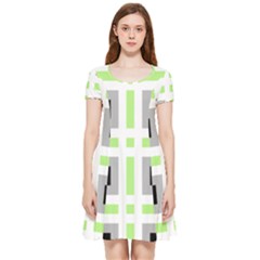 Agender Flag Plaid Inside Out Cap Sleeve Dress by WetdryvacsLair