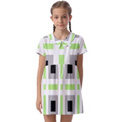 Agender Flag Plaid Kids  Asymmetric Collar Dress by WetdryvacsLair