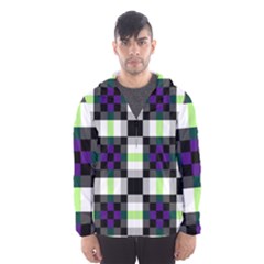 Agender Flag Plaid With Difference Men s Hooded Windbreaker by WetdryvacsLair