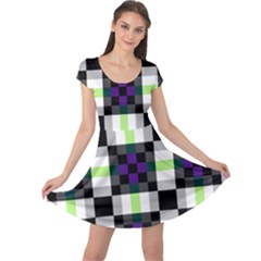 Agender Flag Plaid With Difference Cap Sleeve Dress by WetdryvacsLair