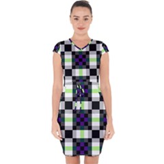 Agender Flag Plaid With Difference Capsleeve Drawstring Dress  by WetdryvacsLair