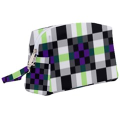 Agender Flag Plaid With Difference Wristlet Pouch Bag (large) by WetdryvacsLair