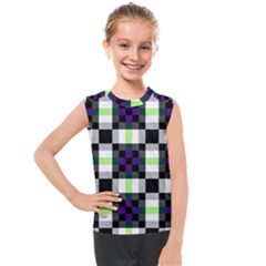 Agender Flag Plaid With Difference Kids  Mesh Tank Top by WetdryvacsLair