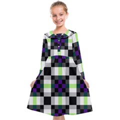 Agender Flag Plaid With Difference Kids  Midi Sailor Dress by WetdryvacsLair