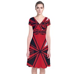 Abstract Pattern Geometric Backgrounds   Short Sleeve Front Wrap Dress by Eskimos