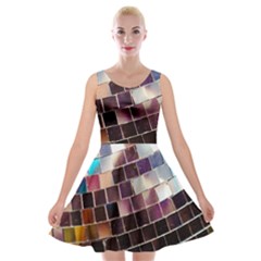 Funky Disco Ball Velvet Skater Dress by essentialimage365