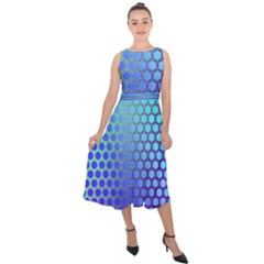 Hex Circle Points Vaporwave Three Midi Tie-back Chiffon Dress by WetdryvacsLair