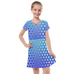 Hex Circle Points Vaporwave Three Kids  Cross Web Dress by WetdryvacsLair