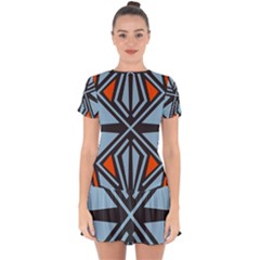 Abstract Geometric Design    Drop Hem Mini Chiffon Dress by Eskimos