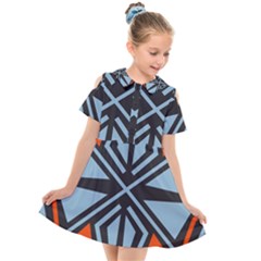 Abstract Geometric Design    Kids  Short Sleeve Shirt Dress by Eskimos