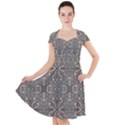 Old Style Decorative Seamless Pattern Cap Sleeve Midi Dress View1