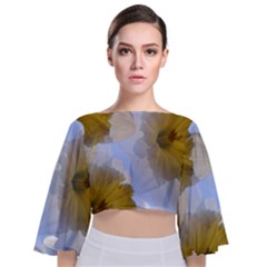 Triple Vision Tie Back Butterfly Sleeve Chiffon Top by thedaffodilstore