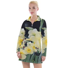 Daffodils In Bloom Women s Long Sleeve Casual Dress by thedaffodilstore