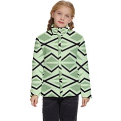 Abstract Pattern Geometric Backgrounds Kids  Puffer Bubble Jacket Coat by Eskimos