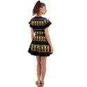 Tribal shapes Black Flutter Sleeve Wrap Dress View2