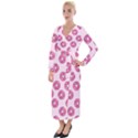 Sprinkled Donuts on Pink Velvet Maxi Wrap Dress View1