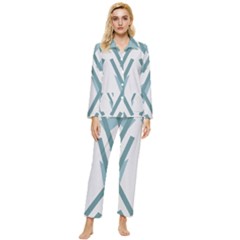 Abstract Pattern Geometric Backgrounds Womens  Long Sleeve Velvet Pocket Pajamas Set by Eskimos