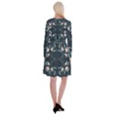 Folk flowers floral art print Flowers abstract art  Long Sleeve Velvet Front Wrap Dress View2