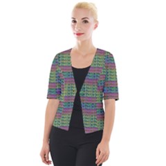 Paris Words Motif Colorful Pattern Cropped Button Cardigan by dflcprintsclothing