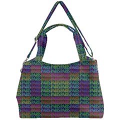 Paris Words Motif Colorful Pattern Double Compartment Shoulder Bag by dflcprintsclothing