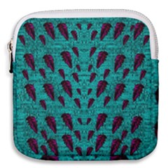 Leaves On Adorable Peaceful Captivating Shimmering Colors Mini Square Pouch by pepitasart