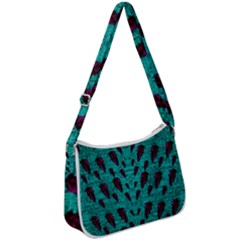 Leaves On Adorable Peaceful Captivating Shimmering Colors Zip Up Shoulder Bag by pepitasart