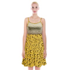 Beer Bubbles Spaghetti Strap Velvet Dress by Wegoenart