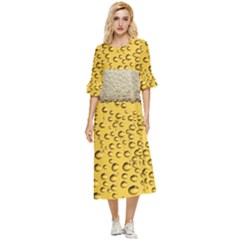 Beer Bubbles Double Cuff Midi Dress by Wegoenart