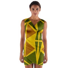  Abstract Geometric Design   Geometric Fantasy  Terrazzo  Wrap Front Bodycon Dress by Eskimos